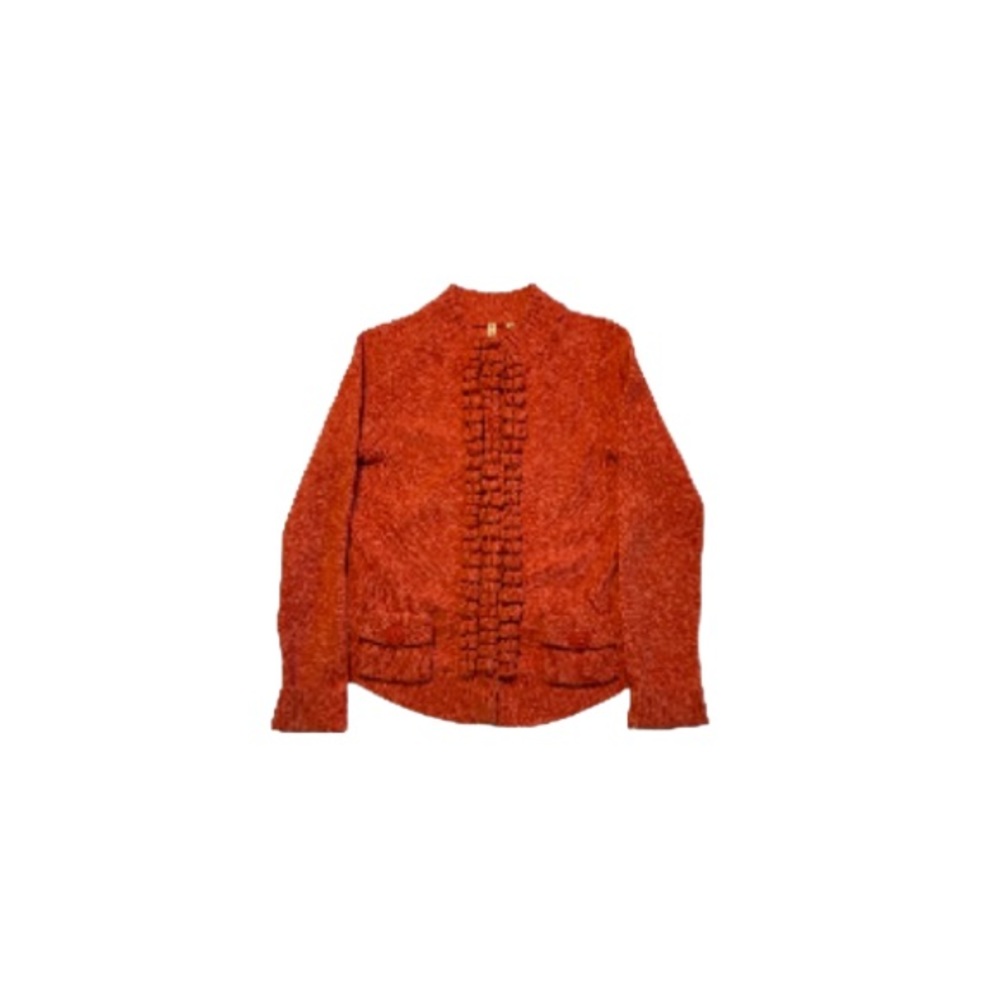 Anthropologie Moth Warm Toned Ruffled Knit Sweater - Women’s Size Small